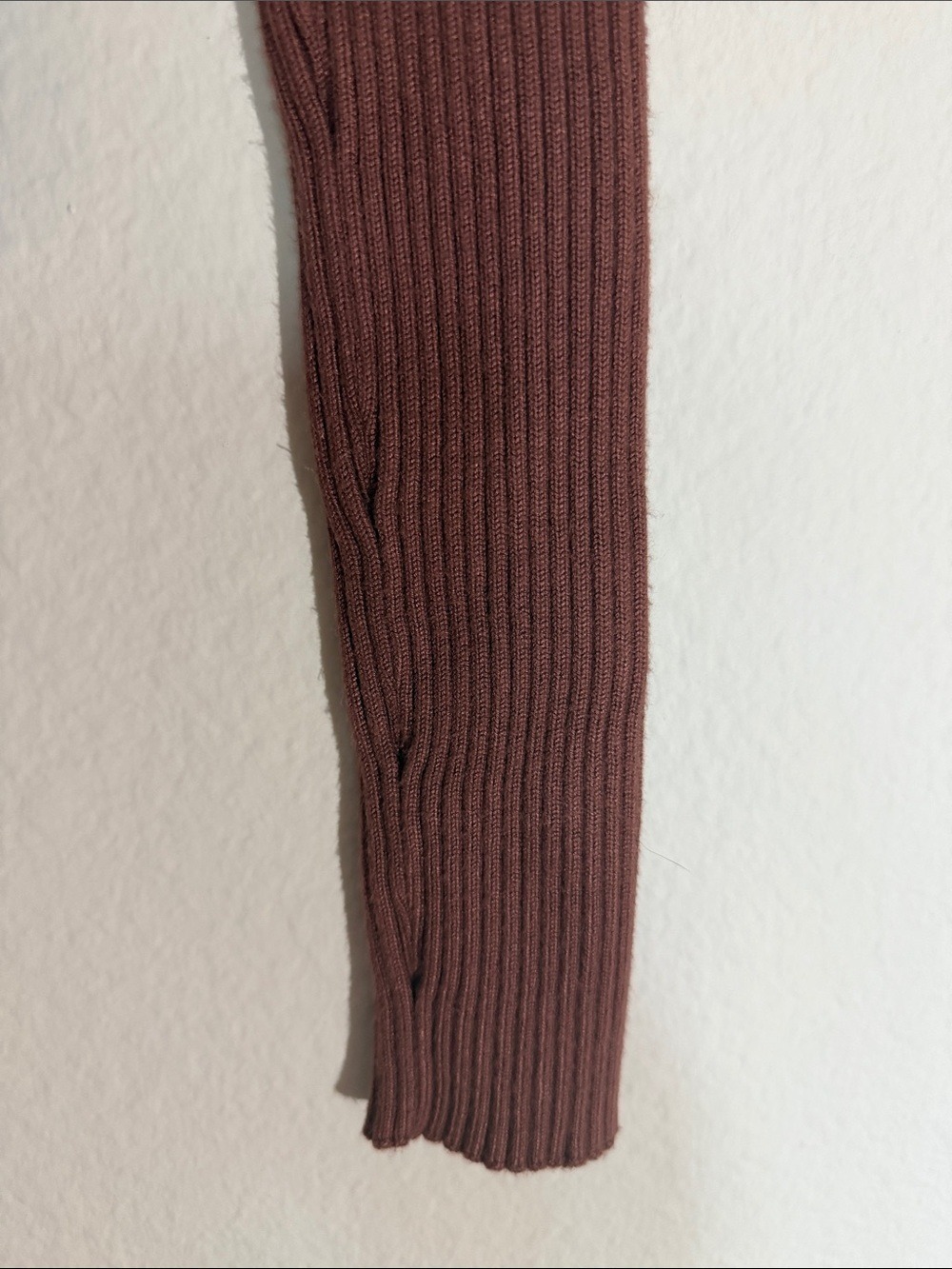 Abercrombie & Fitch Ribbed Twist-Front Crop Top - Chocolate Brown - Picture 6 of 6